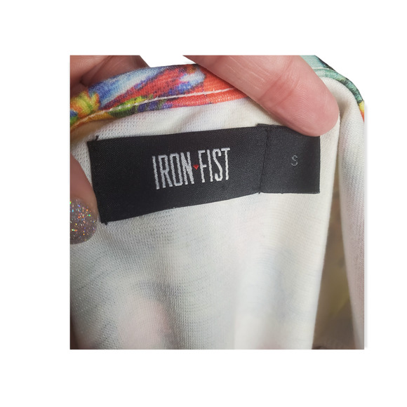 Iron Fist Hellwaiin Holiday Tropical Flamingo Skull Bodycon Dress Sz. Small - Picture 4 of 8